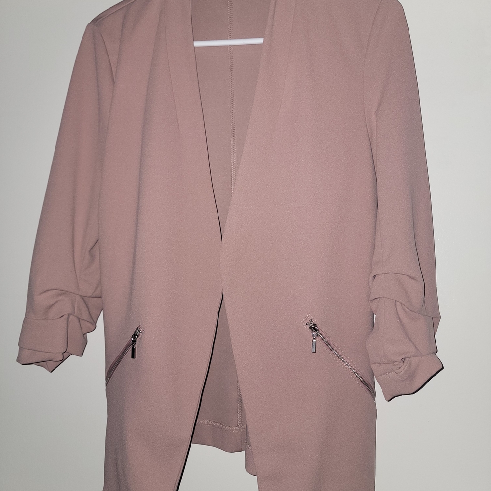 Maurices Mauve Blazer with Zippered Pockets